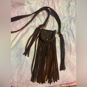Louis Vuitton fringed coin purse with cross body strap